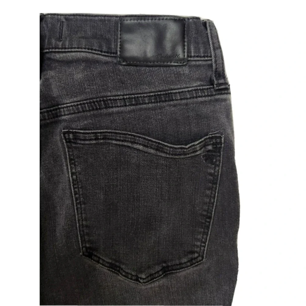 Madewell Road Tripper Skinny Jeans Women's 28 Black Faded Denim Mid Rise Stretch